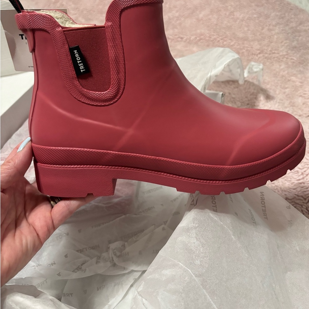 Tretorn Women's Red Ankle Rain Boots